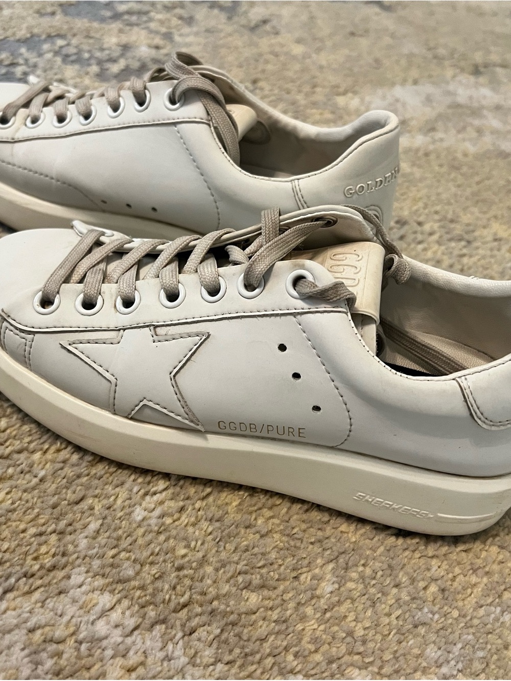 Golden Goose white leather Low-Top Star Sneakers